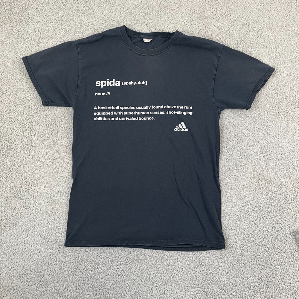 Adidas Spida Shirt Men M Black Sportswear Basketball Short Sleeve Tee
